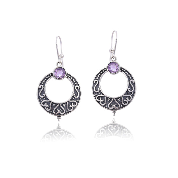 Silver Mountain 925 Silver Amethyst Earring