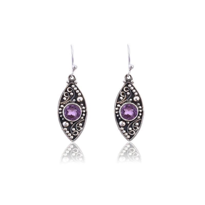 Silver Mountain 925 Silver Amethyst Earring