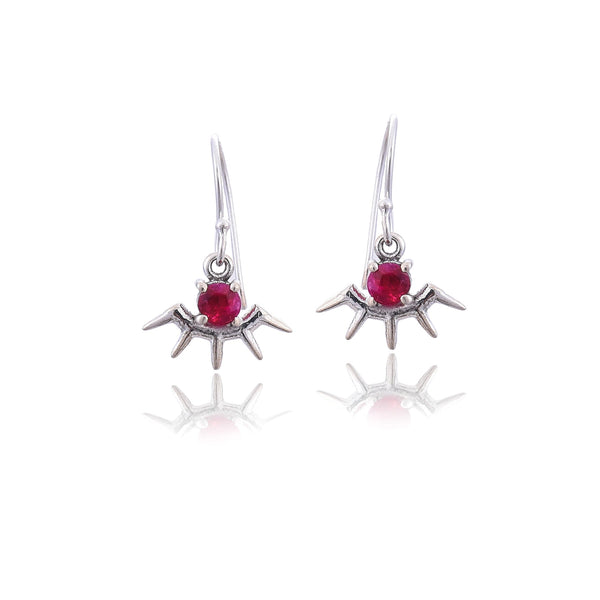 Silver Mountain 925 Silver Ruby hook Earring