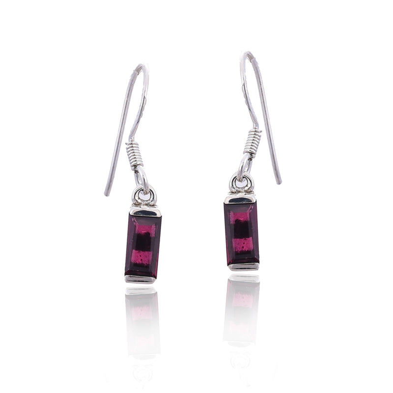 Silver Mountain 925 Silver Garnet Earring