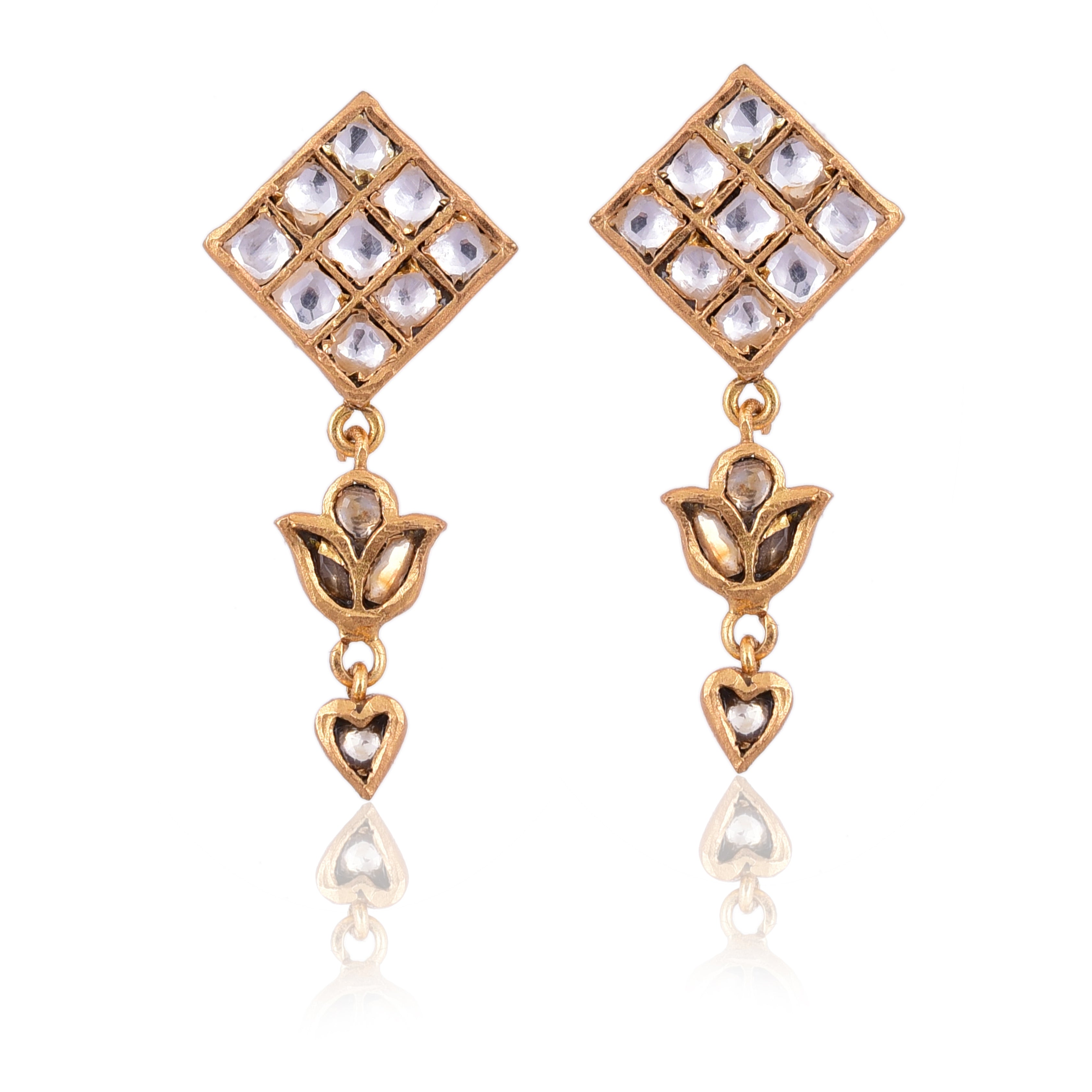 Silver Mountain Silver gold plated Kundan Earring