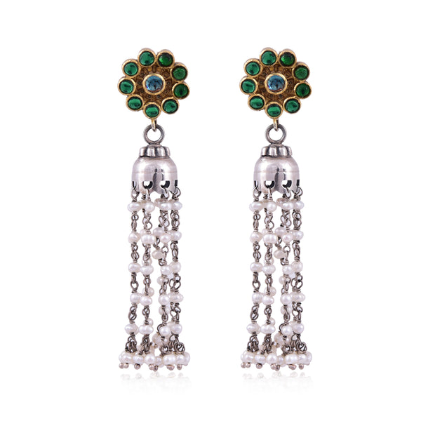 Round White Pearl Long Tassel Drop Earrings at Rs 80/pair in Nashik | ID:  2850366754891