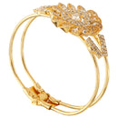 Kord Store Designer Flower Design Lct Stone Gold Plated Openable Bracelet For Women  - KSBRC40009
