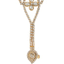 Kord Store Designer Paan & Flower Shape Ad Stone Gold Plated Hathphool For Women  - KSBRC40022