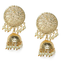 Kord Store Excellent Filigree Design Pearls Gold Plated Jhumki Earring For Women  - KSEAR70053