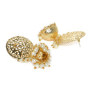 Kord Store Excellent Filigree Design Pearls Gold Plated Jhumki Earring For Women  - KSEAR70053