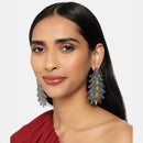 Kord Store Creative Alloy Silver Plated Meena Work Dangle Earring For Women & Girls - KSEAR70245