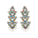 Kord Store Delightful Alloy Silver Plated Meena Work Dangle Earring For Women & Girls - KSEAR70247
