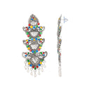 Kord Store Delightful Alloy Silver Plated Meena Work Dangle Earring For Women & Girls - KSEAR70247