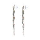 Kord Store Delightful Alloy Silver Plated Meena Work Dangle Earring For Women & Girls - KSEAR70247