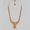 Kord Store Traditional Gold plated Ruby Green Necklace With Kamarbandh Combo Jewellery Set For Girls and Women