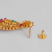 Kord Store Traditional Gold plated Ruby Green Necklace With Kamarbandh Combo Jewellery Set For Girls and Women