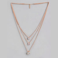 Kord Store Excellent Rose Gold and Oxidised Plated Set Of 2 Necklace combo For Girls and Women  - KSJWLRYCOMBO37