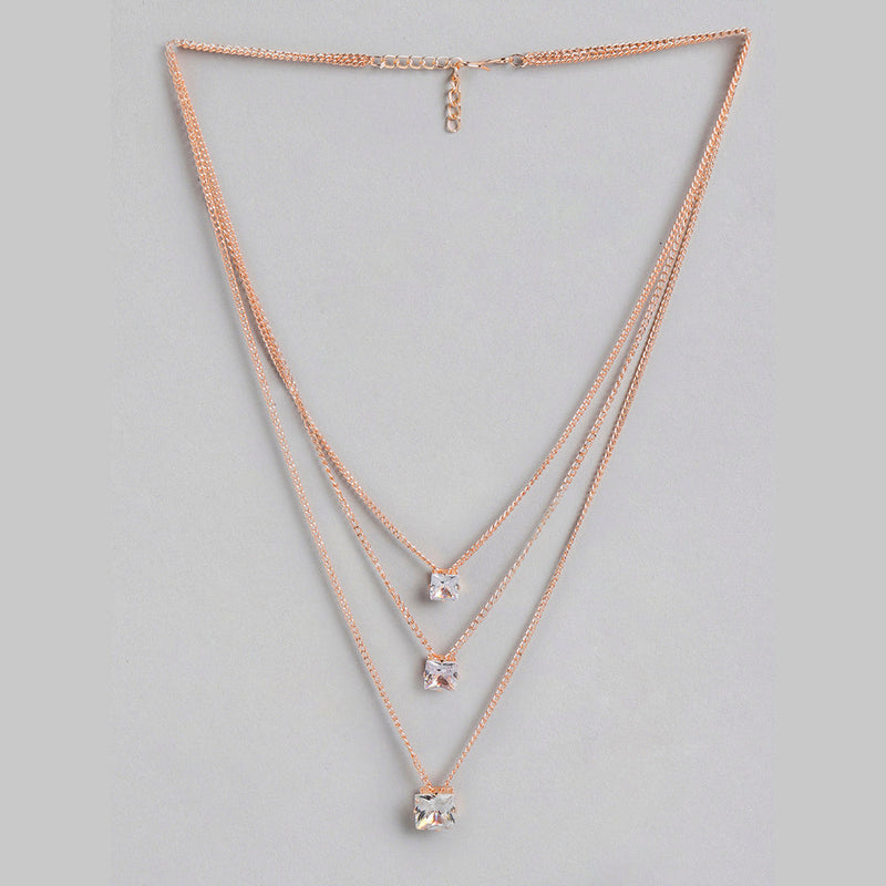 Kord Store Excellent Rose Gold and Oxidised Plated Set Of 2 Necklace combo For Girls and Women  - KSJWLRYCOMBO37