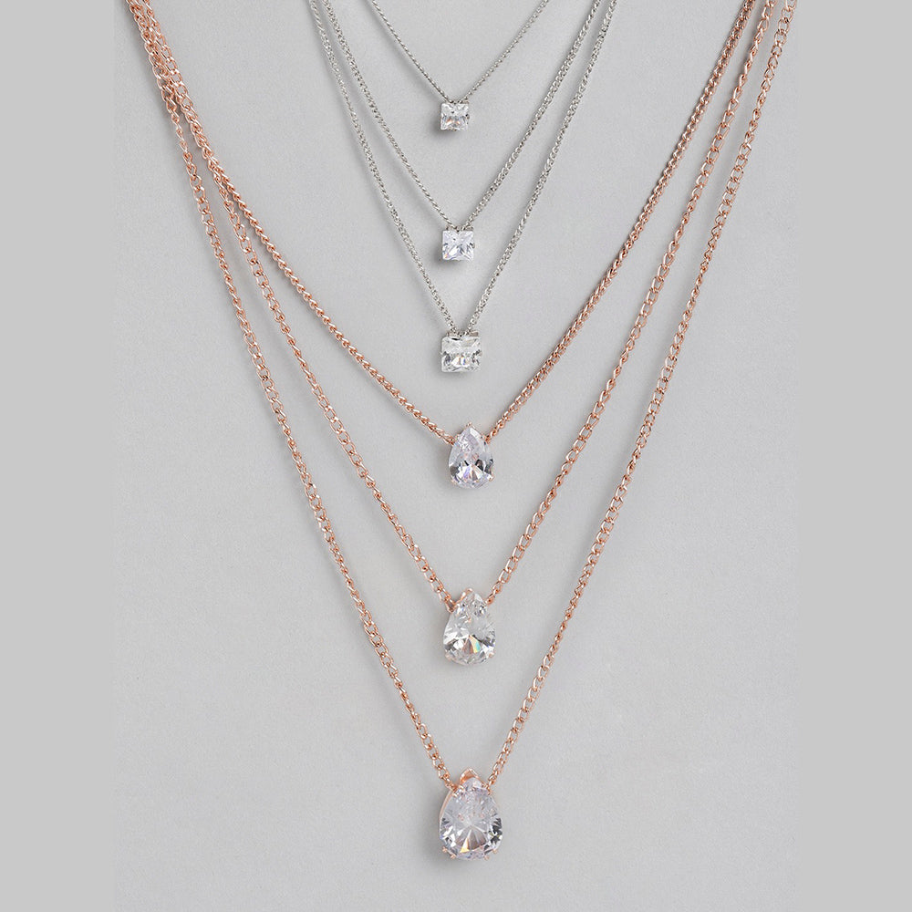 Kord Store Attractive Rose Gold and Oxidised Plated Set Of 2 Necklace combo For Girls and Women  - KSJWLRYCOMBO38