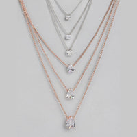 Kord Store Attractive Rose Gold and Oxidised Plated Set Of 2 Necklace combo For Girls and Women  - KSJWLRYCOMBO38