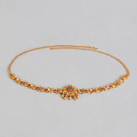 Kord Store New Design Traditional Gold plated Ruby and White Stone Kamarbandh For Girls and Women