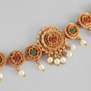 Kord Store Traditional Gold plated Ruby and Pearl Kamarbandh For Girls and Women