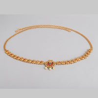 Kord Store Ethinic Gold plated Ruby and White Stone Kamarbandh For Girls and Women