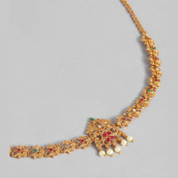 Kord Store Traditional Gold plated Ruby and White Stone Kamarbandh For Girls and Women