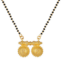 Kord Store Stylish Jewellery Mangalsutra Traditional Wedding Jewellery (22 Inch) "Vati" Pendent Designer Jewellery/Black Mani Mala Set/Back Lock For Women  - KSM90010