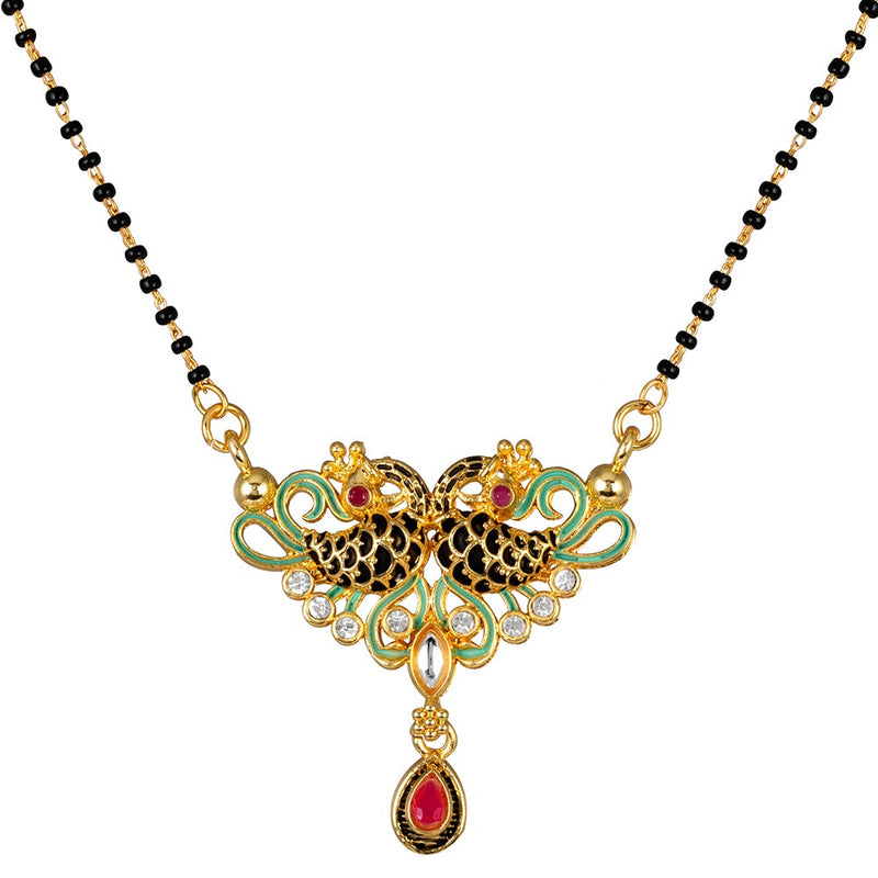 Bhavi Jewels Gold Plated Austrian Stone Manglasutra