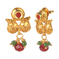 Kord Store Traditional 5 String Chain Gold Plated Long Haram Necklace Set For Women