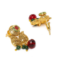 Kord Store Traditional 5 String Chain Gold Plated Long Haram Necklace Set For Women