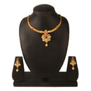 Kord Store Traditional Rajwadi Look Gold Plated Matinee Necklace Set For Women.