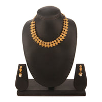 Kord Store Traditional Paisley & Flower Design Gold Plated Matinee Necklace Set For Women  - KSNKE60040