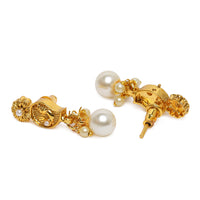 Kord Store Traditional Paisley & Flower Design Gold Plated Matinee Necklace Set For Women  - KSNKE60040