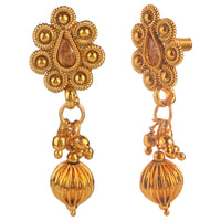 Kord Store Traditional Paisley Design Lct Stone Gold Plated Choker Necklace Set For Women  - KSNKE60053