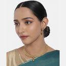 Kord Store Traditional Paisley Design Lct Stone Gold Plated Choker Necklace Set For Women  - KSNKE60053