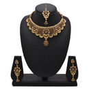 Kord Store Appealing Traditional Lct Stone Bridal Gold Plated Choker Necklace Set For Women  - KSNKE60112