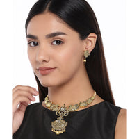 Kord Store Rajwadi Matt Finish Peacock Design Necklace Set For Women  - KSNKE60165