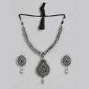 Kord Store Delightful Oxidies Plated Heart Shape Choker Necklace set For Girls and Women  - KSNKE60224