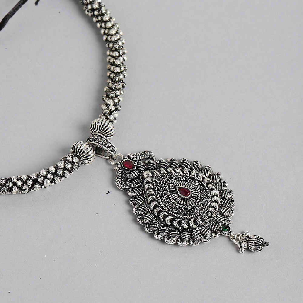 Kord Store Delightful Oxidies Plated Heart Shape Choker Necklace set For Girls and Women  - KSNKE60224