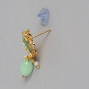 Kord Store Traditionally Gold Plated Mint Green Raajwada Look Collar Necklace Set For Girls and Women  - KSNKE60229