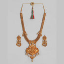 Kord Store South Indian Laxmi Design Gold plated Necklace Set For Girls and Women
