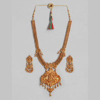 Kord Store South Indian Laxmi Design Gold plated Necklace Set For Girls and Women