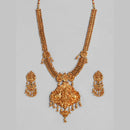 Kord Store South Indian Laxmi Design Gold plated Necklace Set For Girls and Women