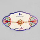 Kord Store Flower Design Mint Mina Ruby Stone Thread Moti Gold Finish Rakhi Set Of 1 For Brother