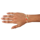 Kord Store 'Shree' Mark Mint Mina Ruby Stone Thread Moti Gold Finish Rakhi Set Of 1 For Brother