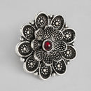 Kord Store Beautiful  Adjustable Silver Oxidised Plated Floral Finger Ring For Girls and Women