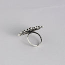Kord Store Latest Design Adjustable Silver Oxidised Plated Floral Finger Ring For Girls and Women