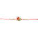 Kord Store 'Om/Shree/Bro' Design Mint Green/Ruby Mina Multi Stone Rakhi Set Of 3 For Brother