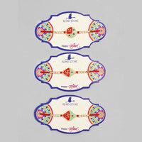 Kord Store 'Om/Shree/Swastik' Design Mint Green/Ruby Mina Multi Stone Rakhi Set Of 3 For Brothers