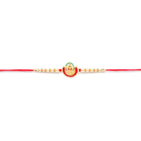 Kord Store 'Om And Ganeshji' Design Mint Green/Ruby Mina Multi Stone Rakhi Set Of 4 For Brother