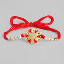 Kord Store 'Bro/Om/Swastik' Design Mint Green/Ruby Mina Multi Stone Rakhi Set Of 4 For Brother