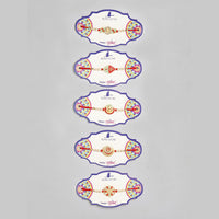 Kord Store 'Ganeshji/Bro/Om/Swastik Design Mint Green/Ruby Mina Multi Stone Rakhi Set Of 5 For Brother